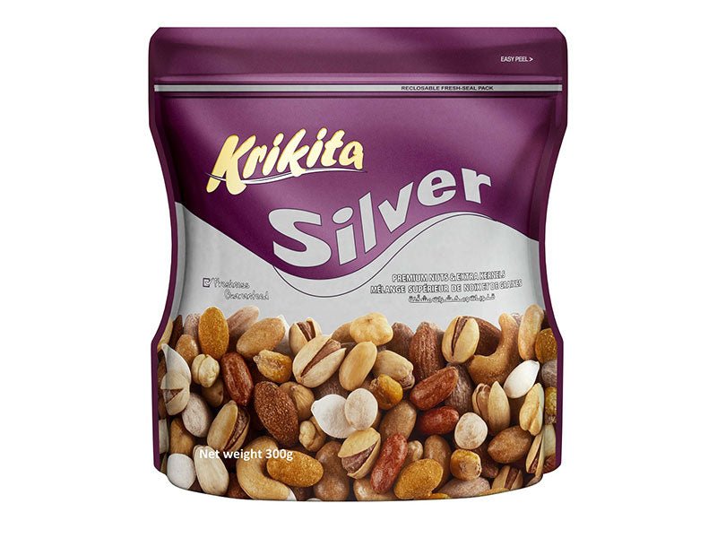 Krikita Silver Mix - Premium Nuts and Extra Kernels 300g Zip Bag - Mideast Grocers