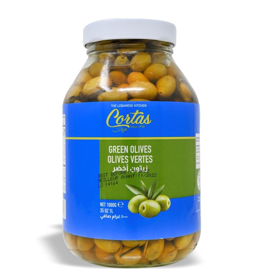 Cortas Green Olives 35 Oz - Mideast Grocers