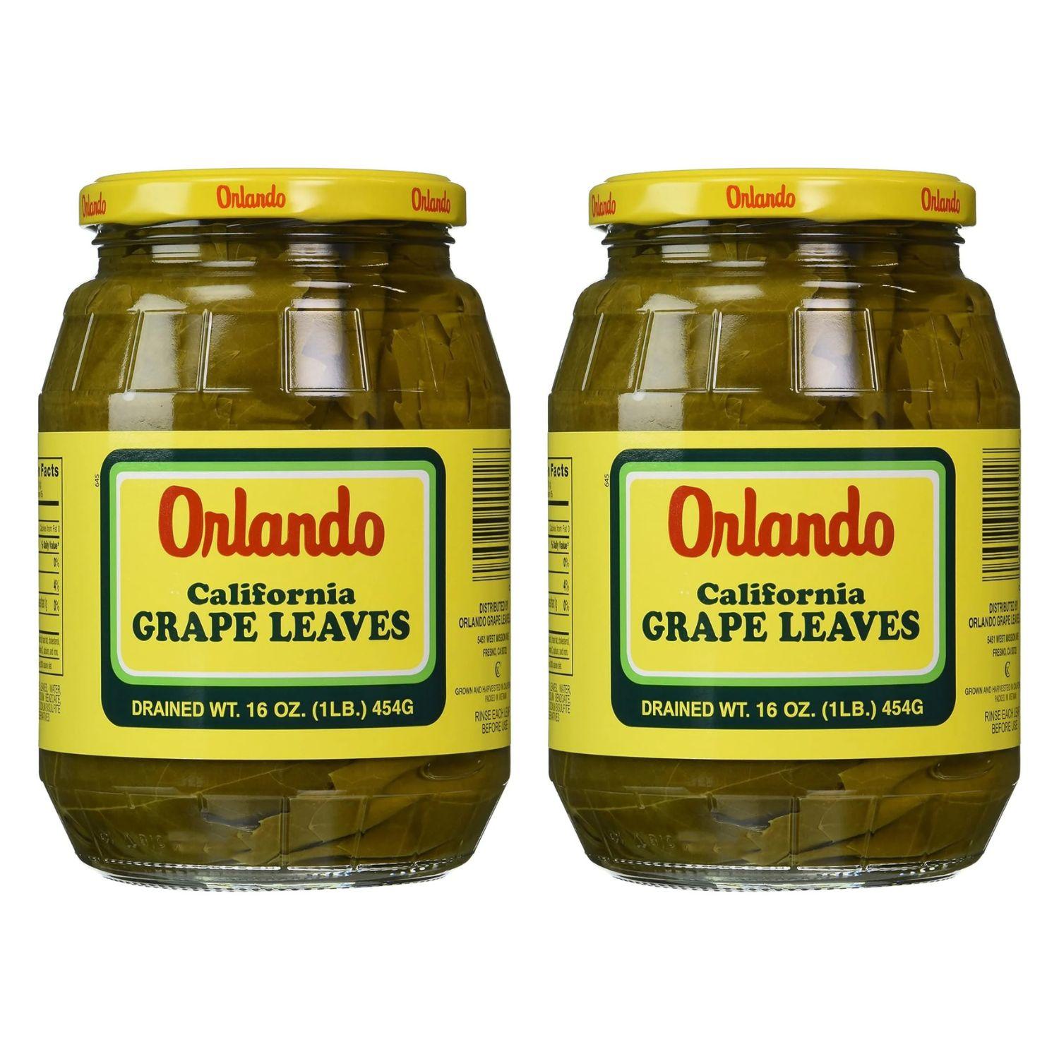 Orlando California Grape Leaves 2 Pack – 16 oz (1 lb) Glass Jar | 454g Each