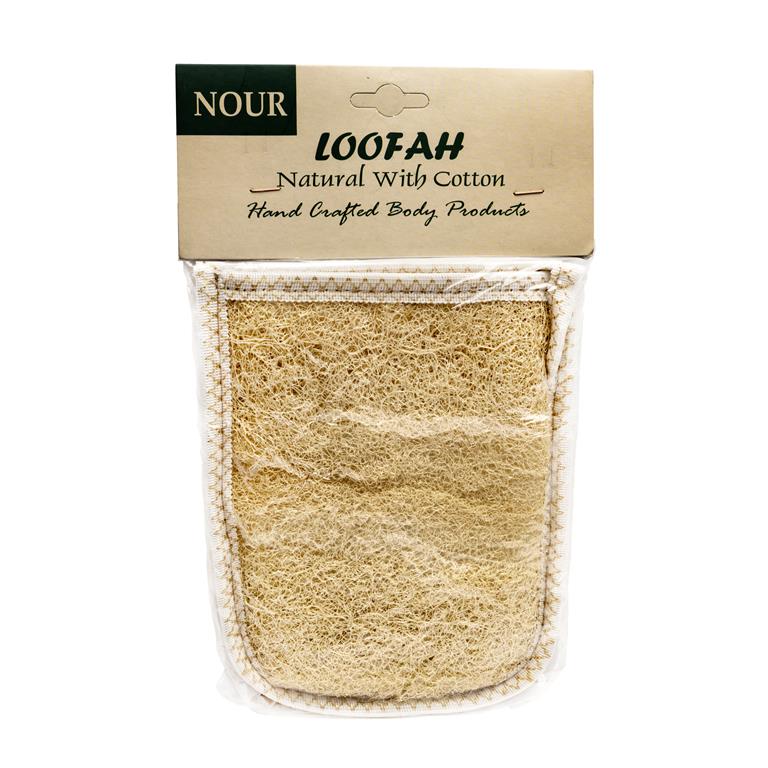 NOUR Natural Loofah with Cotton – Eco-Friendly Exfoliating Sponge