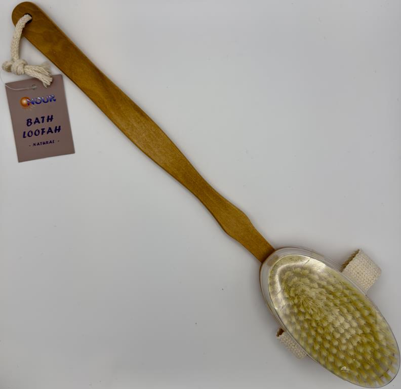 Bath Brush with Boar Bristles and Detachable Handle