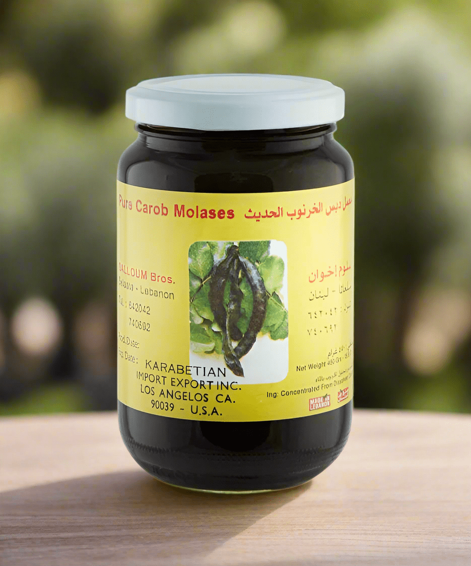 【12/Case】 Salloum Bros. Pure Carob (Caroub) Molasses 1 Pound (454g) - Mideast Grocers