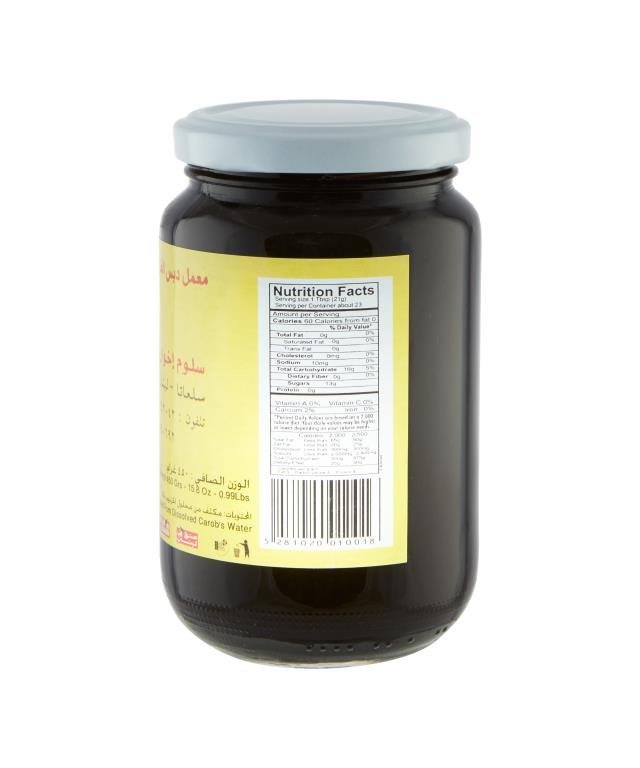 【12/Case】 Salloum Bros. Pure Carob (Caroub) Molasses 1 Pound (454g) - Mideast Grocers