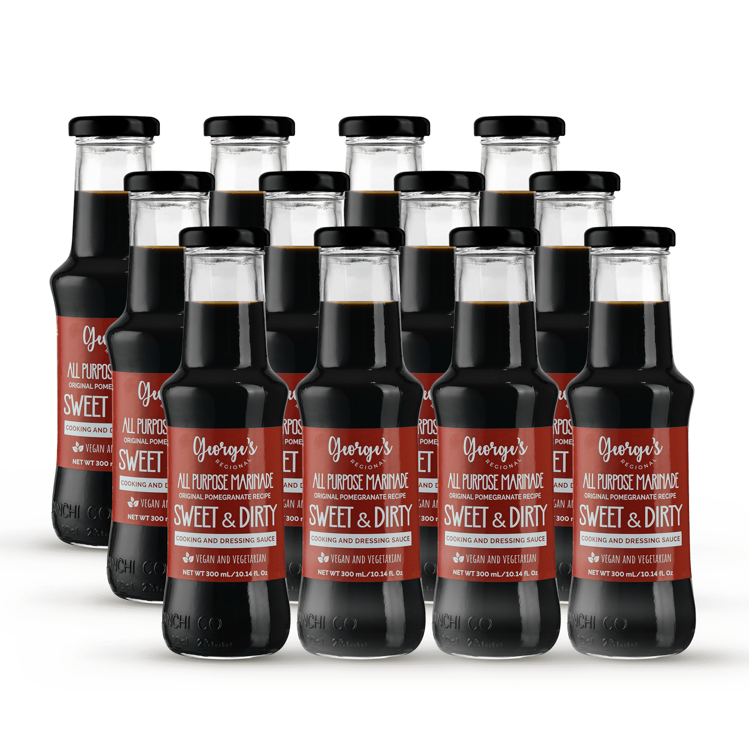 【12/CASE】George's Regional Pomegranate Molasses All Purpose Marinade and Dressing Sauce (Sweet & Dirty Flavor 300 mL/10.14 fl.Oz) - Mideast Grocers