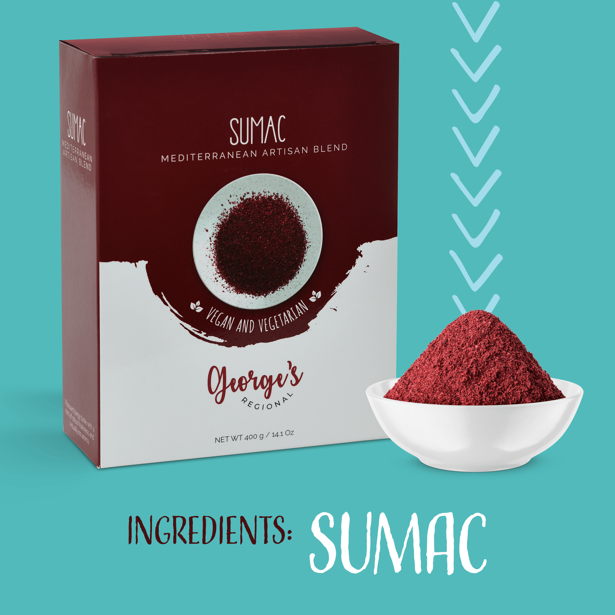 【12/CASE】George's Regional Sumac - Mediterranean Artisan Blend (400 g / 14.1 Oz) - Mideast Grocers