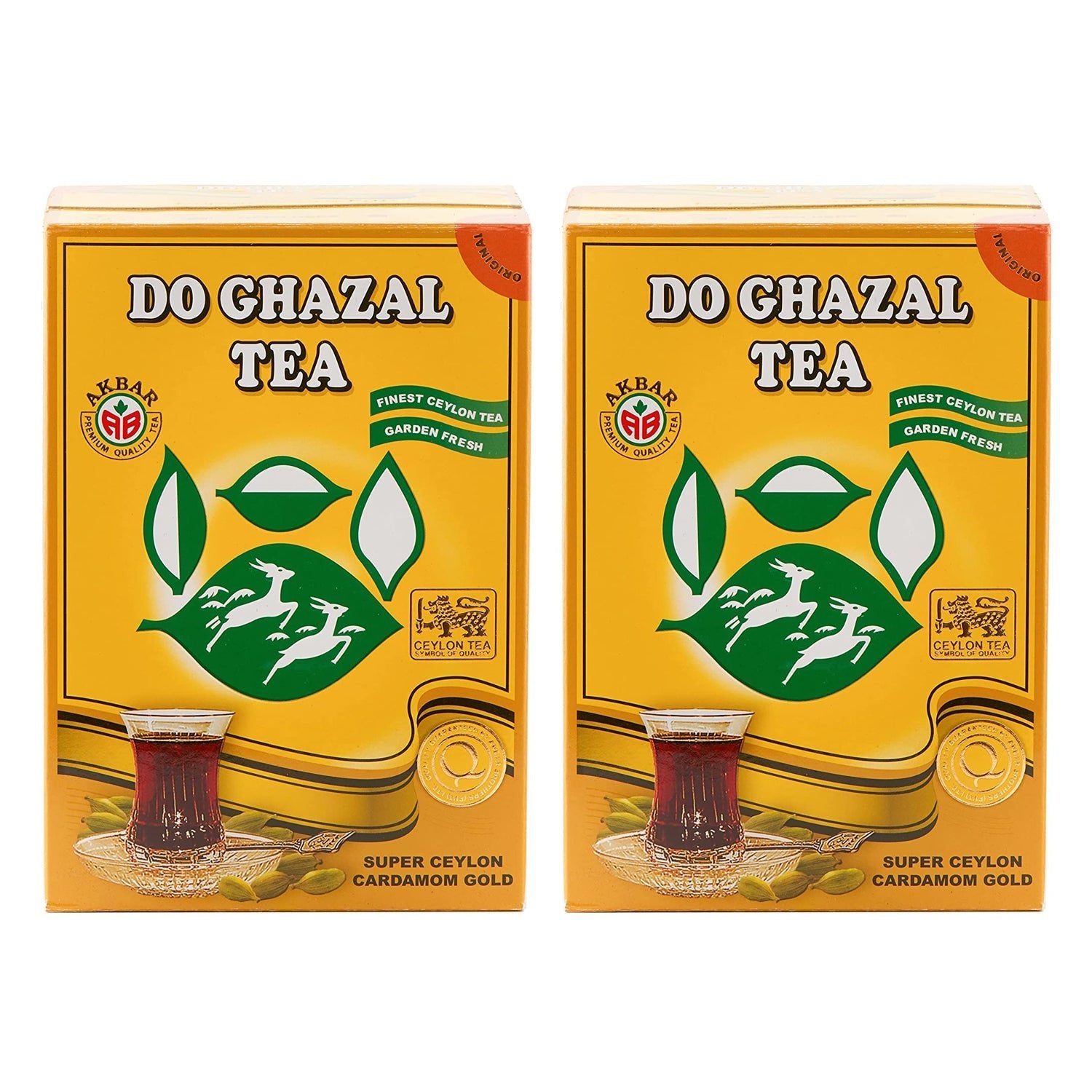 【2 PACK】Do Ghazal Super Ceylon Loose Tea with Cardamom 16 Ounce (454g) - Mideast Grocers