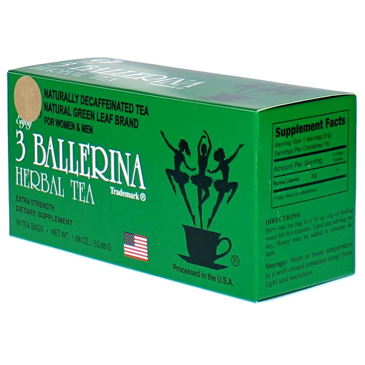 3 Ballerina Dieters Herbal Tea 12 Tea Bags - 1.27 oz / 36g - Mideast Grocers