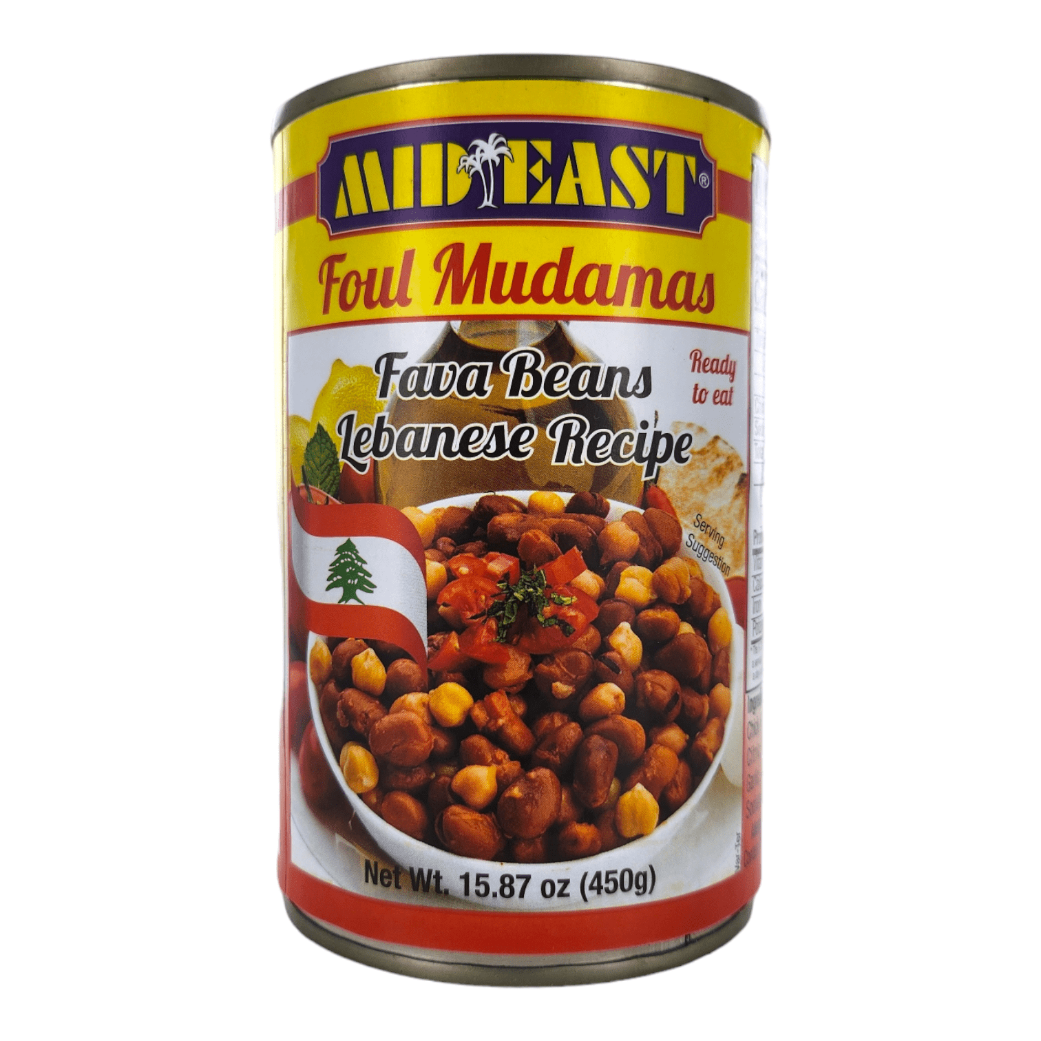 【6 Pack】 Mid East Fava Beans Lebanese Recipe (Foul Mudamas) 15.87 oz (450g) - Mideast Grocers