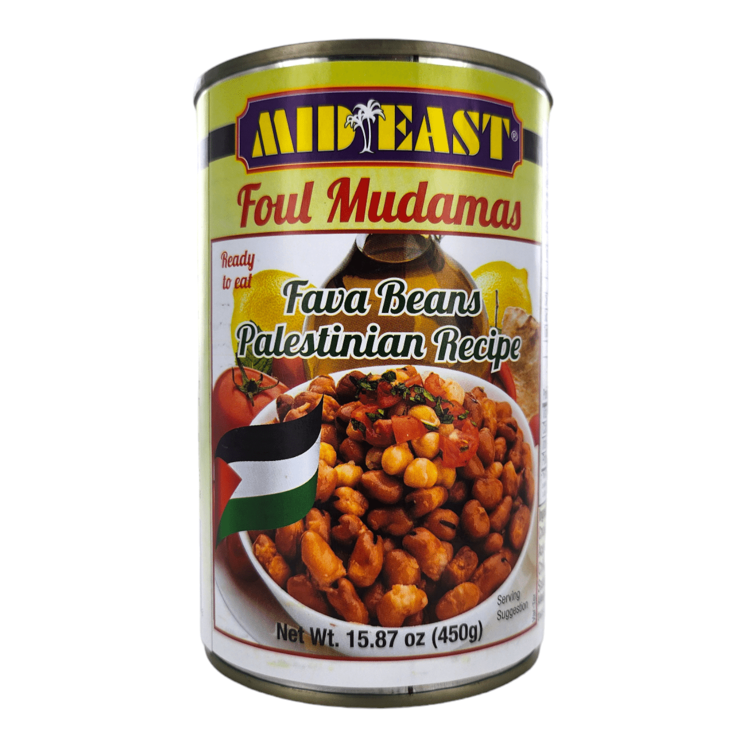 【6 Pack】 Mid East Fava Beans Palestinian Recipe (Foul Mudamas) 15.87 oz (450g) - Mideast Grocers