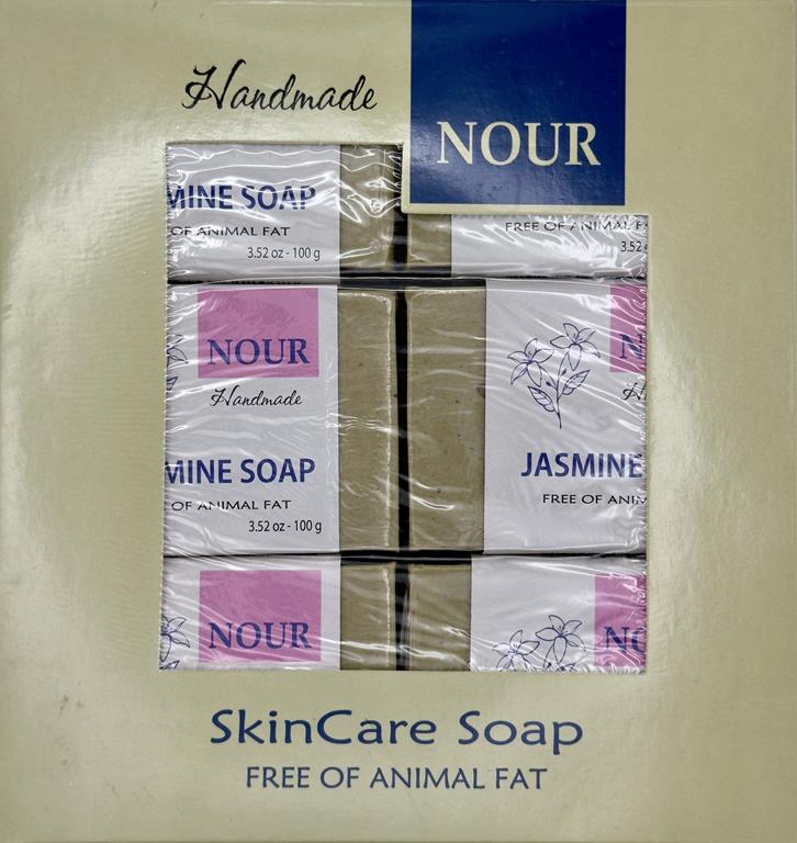 6 - Pack NOUR Jasmine Soap 100g – Luxurious, Aromatic Cleansing Bars - Mideast Grocers