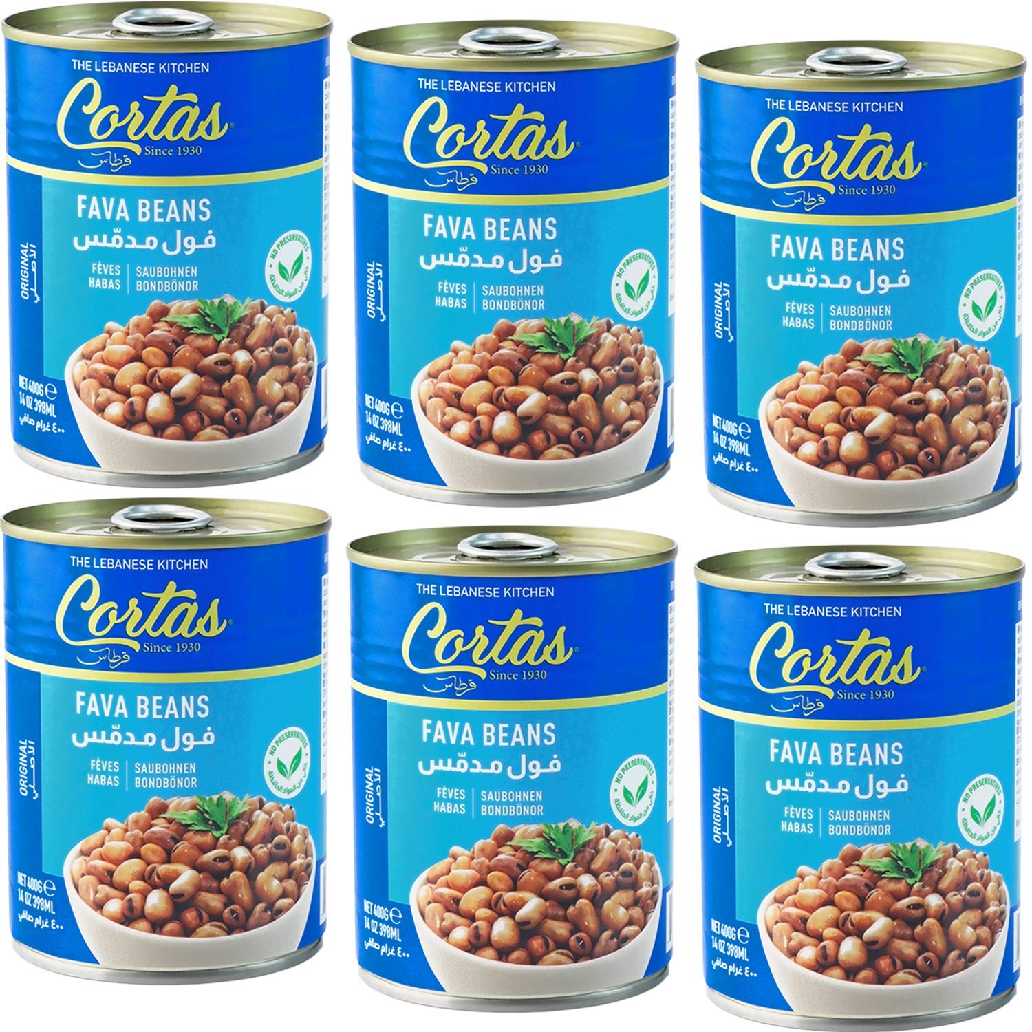 【6 Pack】Cortas Fava Beans 14 oz - Mideast Grocers