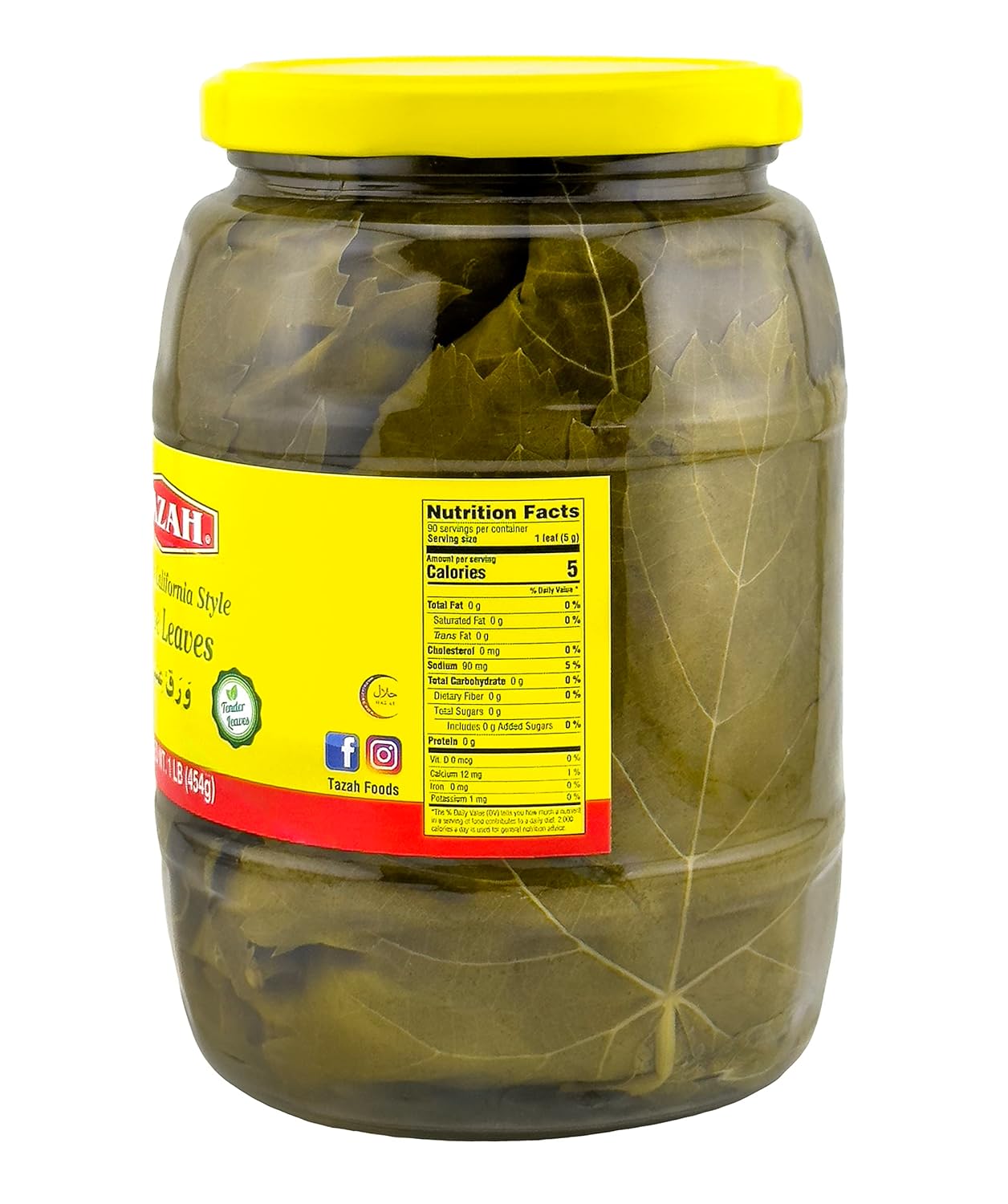 Tazah Grape Leaves in Glass Jar 16 oz - 0