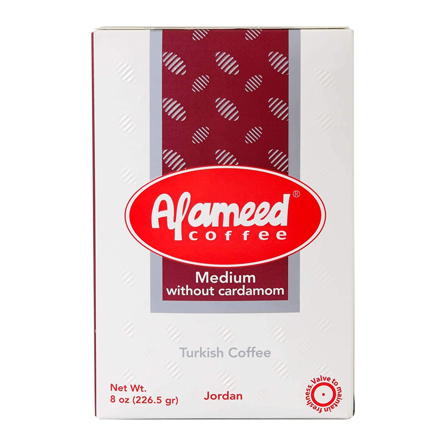 Al Ameed Gourmet Turkish Ground Coffee Medium Roast without Cardamom, Fresh & Finely Ground Coffee, 8oz | Mideast Grocers