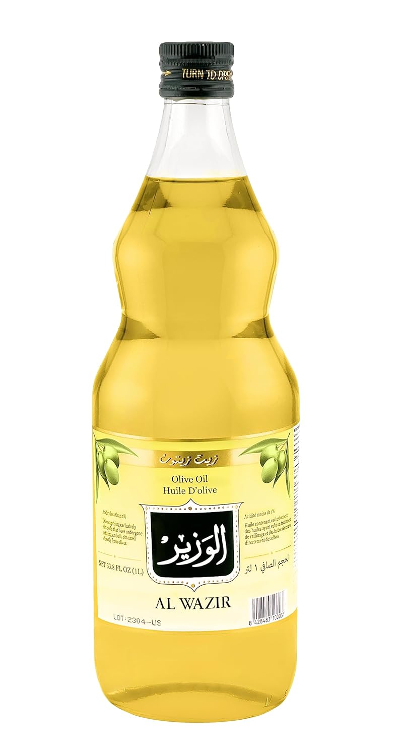 Al Wazir Pure Olive Oil 34 Fl Oz (1 Liter) - Mideast Grocers