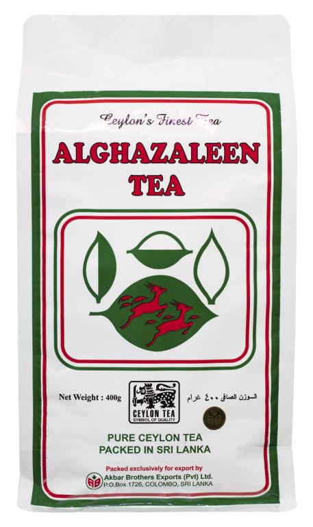 Alghazaleen 100% Pure Ceylon Loose Tea – 400g White Zip Bag - Mideast Grocers