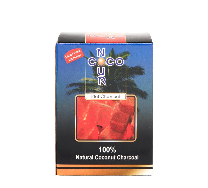 Coco Nour Charcoal Flats 1 Kilo (108 Tablets) – Premium Coconut Charcoal - Mideast Grocers