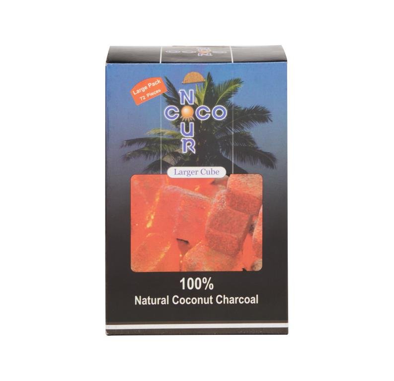 Coco Nour Charcoal Large Cubes 1 Kilo (72 Tablets) – Premium Coconut Charcoal - Mideast Grocers