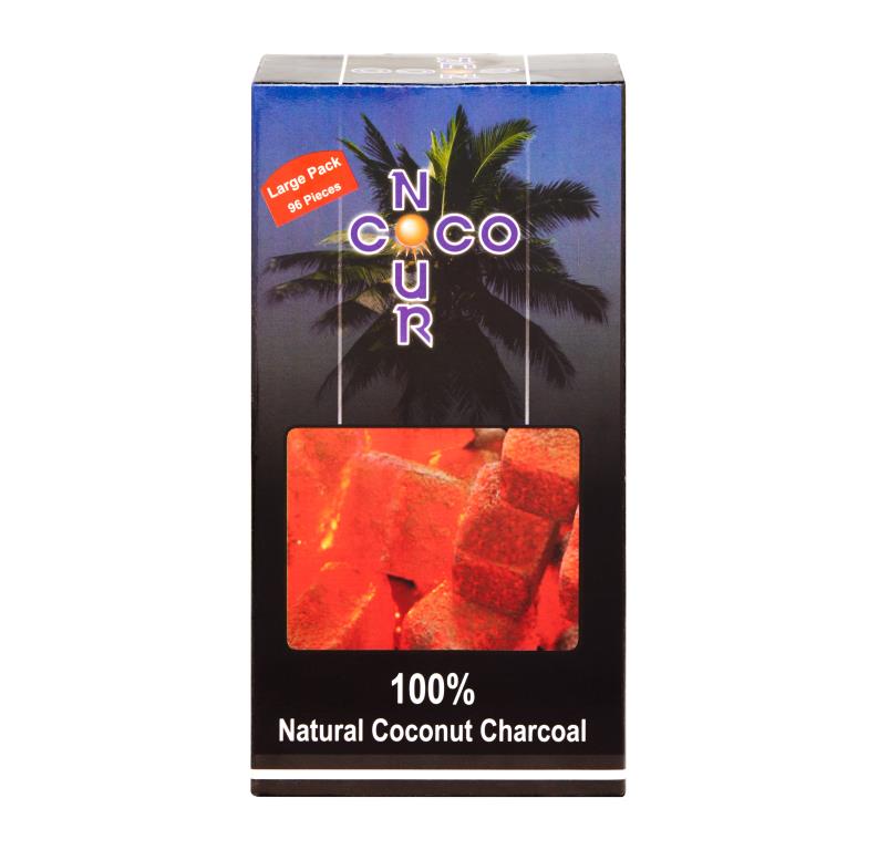 Coco Nour Charcoal Medium Cubes 1 Kilo (96 Tablets) – Premium Coconut Charcoal - Mideast Grocers