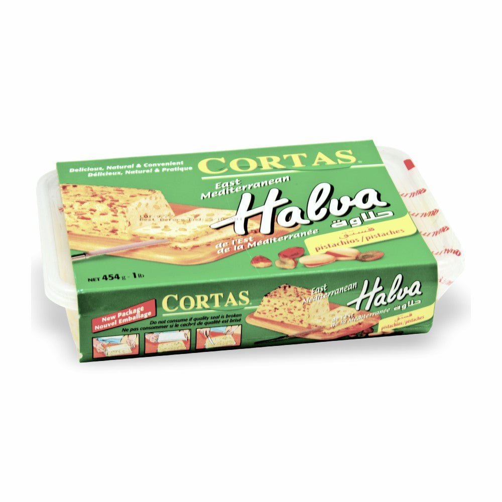 Cortas Sesame Seed Halva with Pistachio 1lb - Mideast Grocers