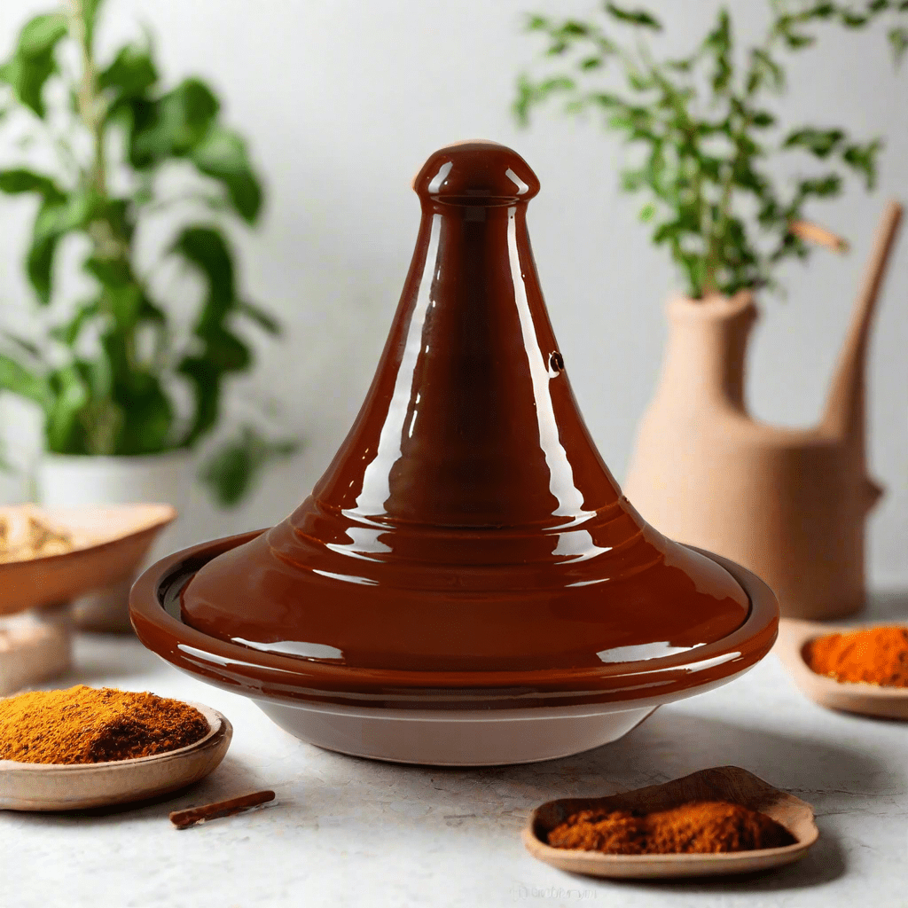 Glazed Clay Tagine Pot with Lid - Medium 10 - Inch Wide - Mideast Grocers