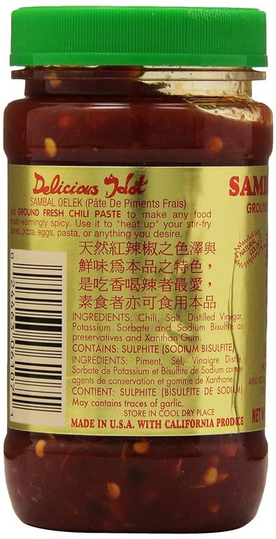 Huy Fong Sambal Oelek Chili Sauce 8 oz - Mideast Grocers