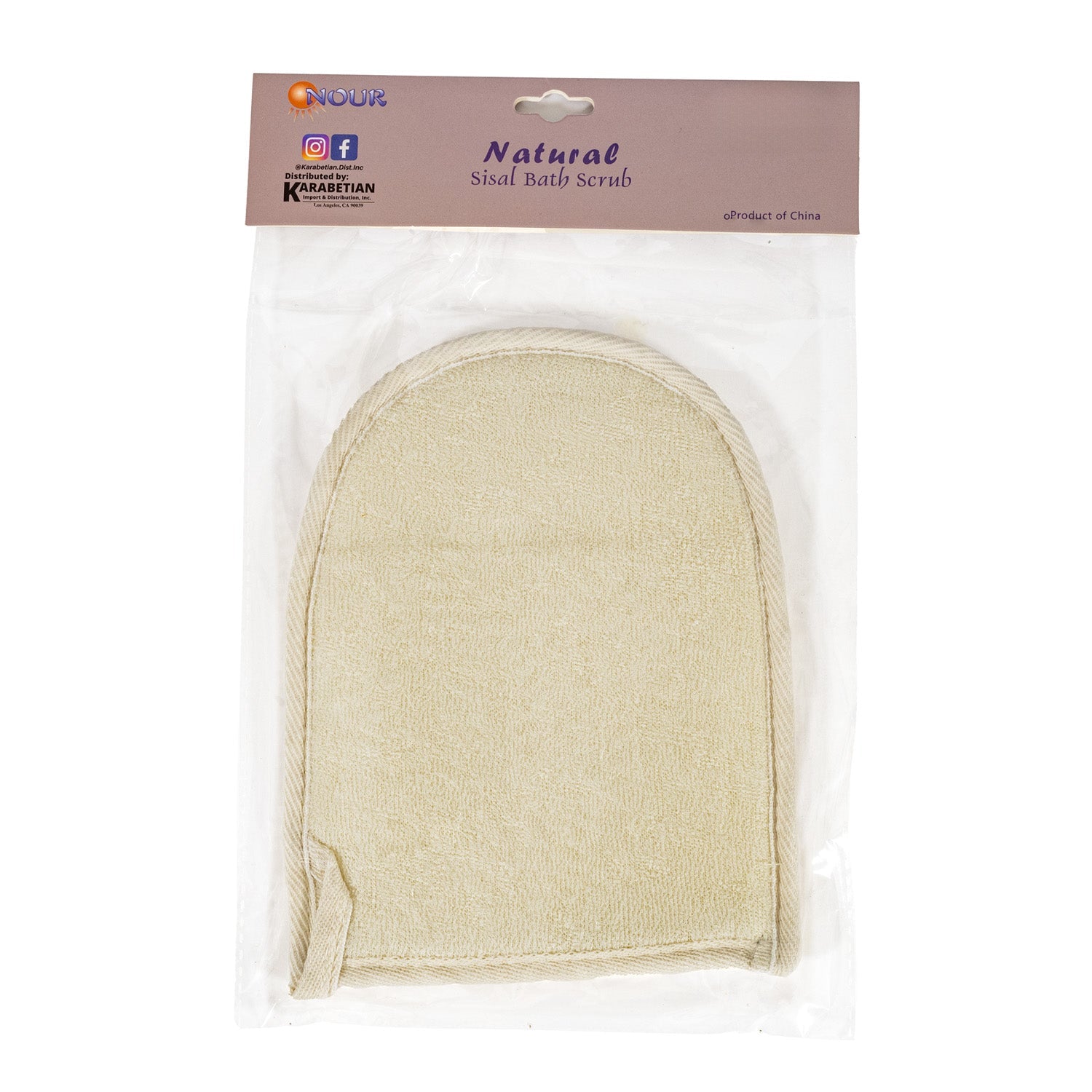 NOUR Sisal Bath Scrubber Glove - Natural Exfoliation for Soft, Smooth Skin - Mideast Grocers