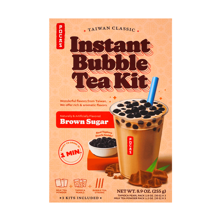 POCAS Instant Bubble Tea "DIY" Kit Brown Sugar - 8.9 oz - Mideast Grocers