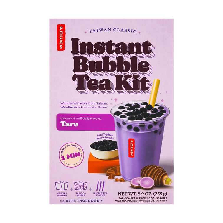 POCAS Instant Bubble Tea "DIY" Kit Taro - 8.9 oz - Mideast Grocers