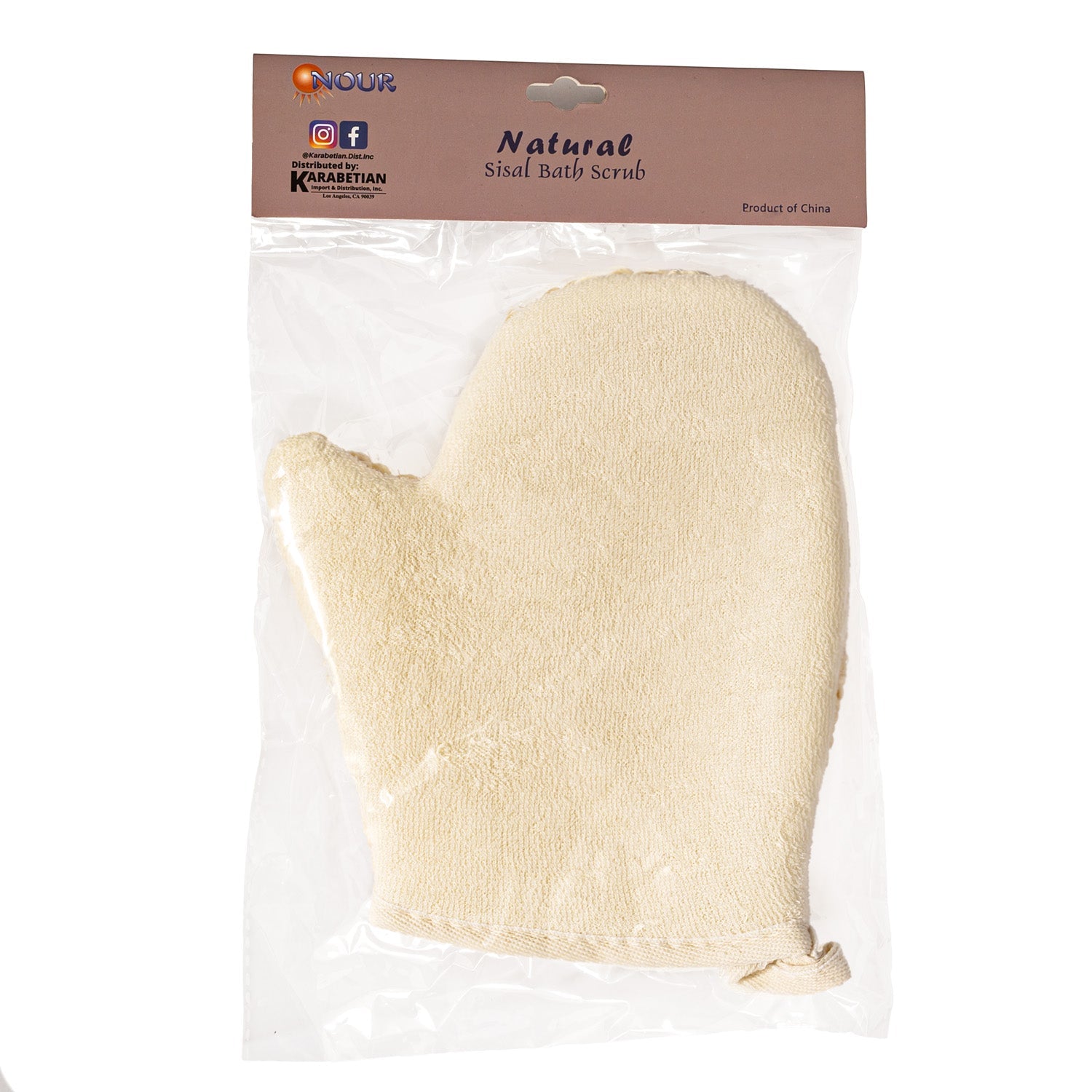 Sisal Bath Scrubber Glove with Thumb - Enhanced Exfoliation for Glowing Skin - Mideast Grocers