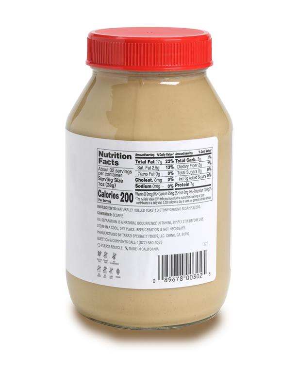 Tarazi Tahini Jar 32 Oz - Mideast Grocers