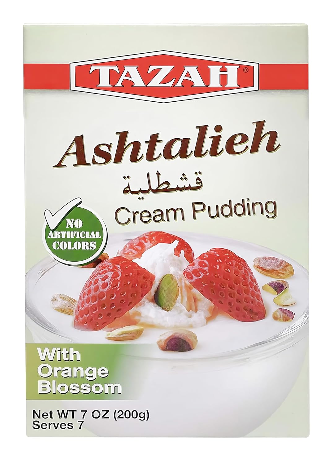 Tazah Ashtalieh, 3 - Pack (7 oz/200g Each) – Cream Pudding with Orange Blossom (Ashta) - No Artificial Colors - Mideast Grocers