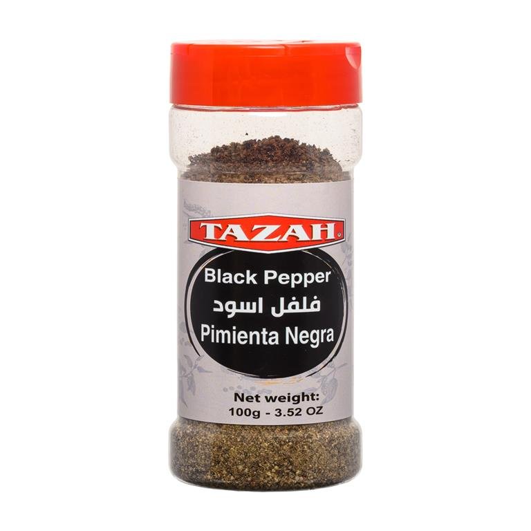 Tazah Black Pepper Ground (Pimienta Negra - فلفل أسود) - 3.52 oz (100g) - Mideast Grocers