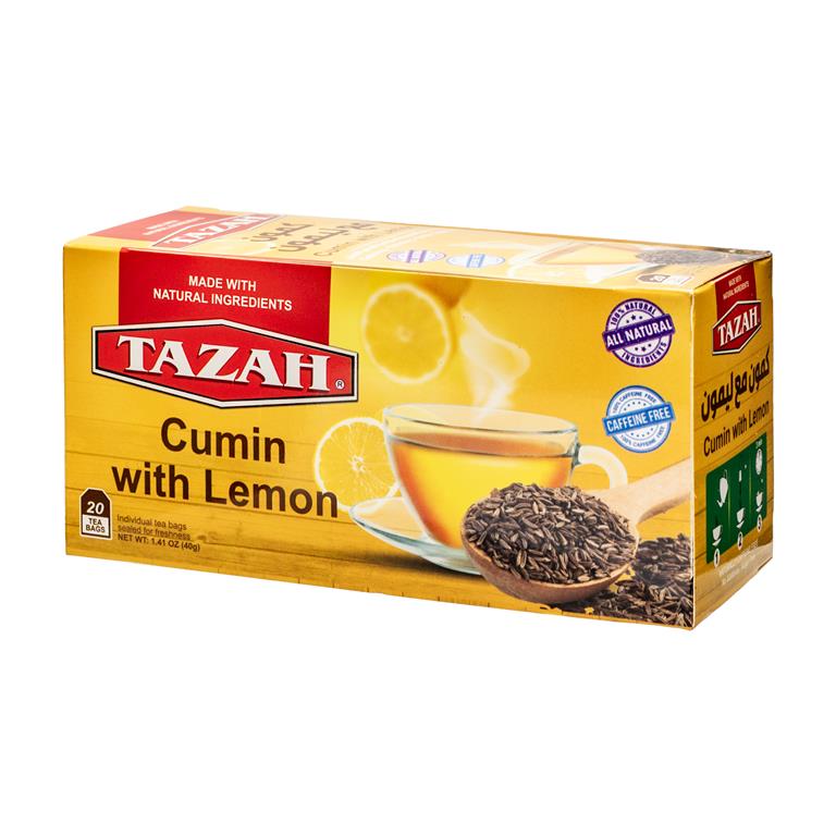 Tazah Cumin with Lemon Herbal Tea Bags 40g (20 x 2g Bags) - Mideast Grocers