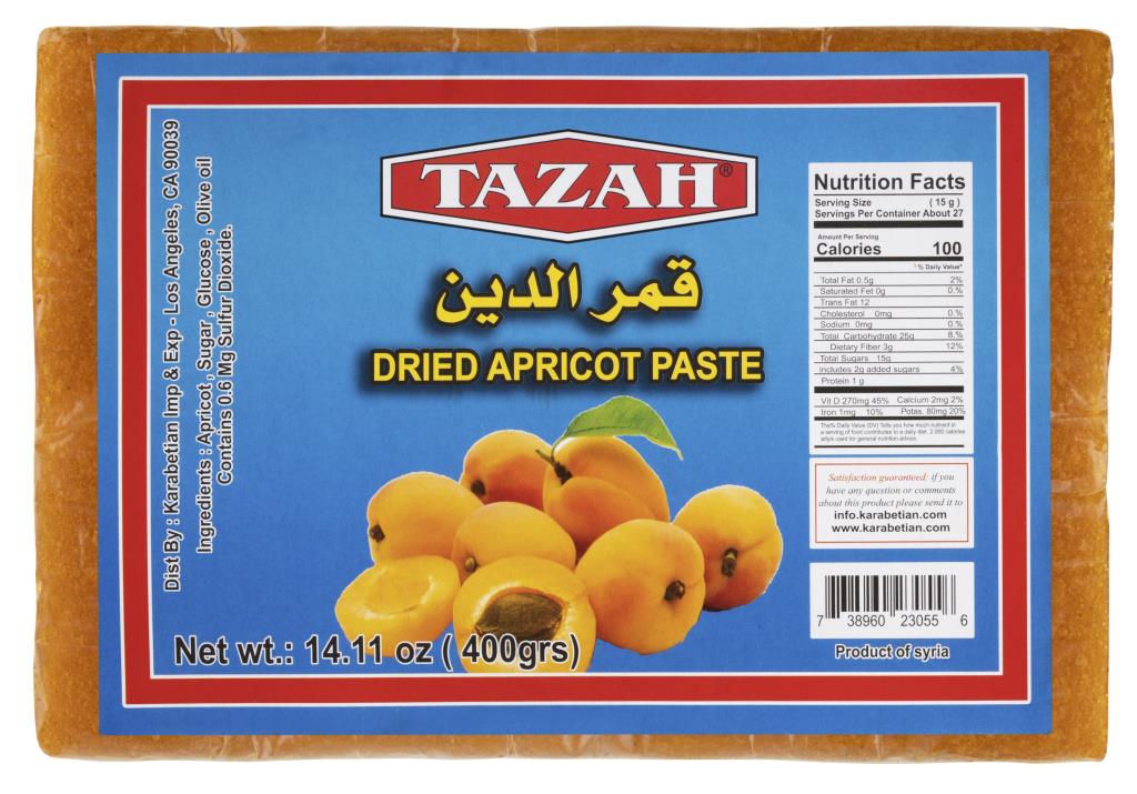 Tazah Dried Apricot Paste (Amardeen) 400g - Mideast Grocers