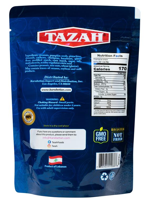 Tazah Extra Mixed Nuts - Blue Bag, 300g - Mideast Grocers