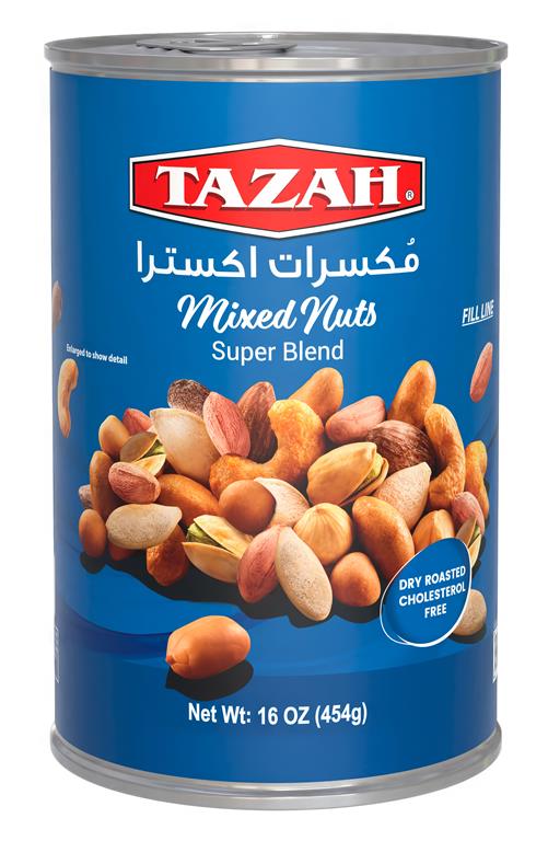 Tazah Extra Mixed Nuts Tin 1 lbs. (454g) - Mideast Grocers