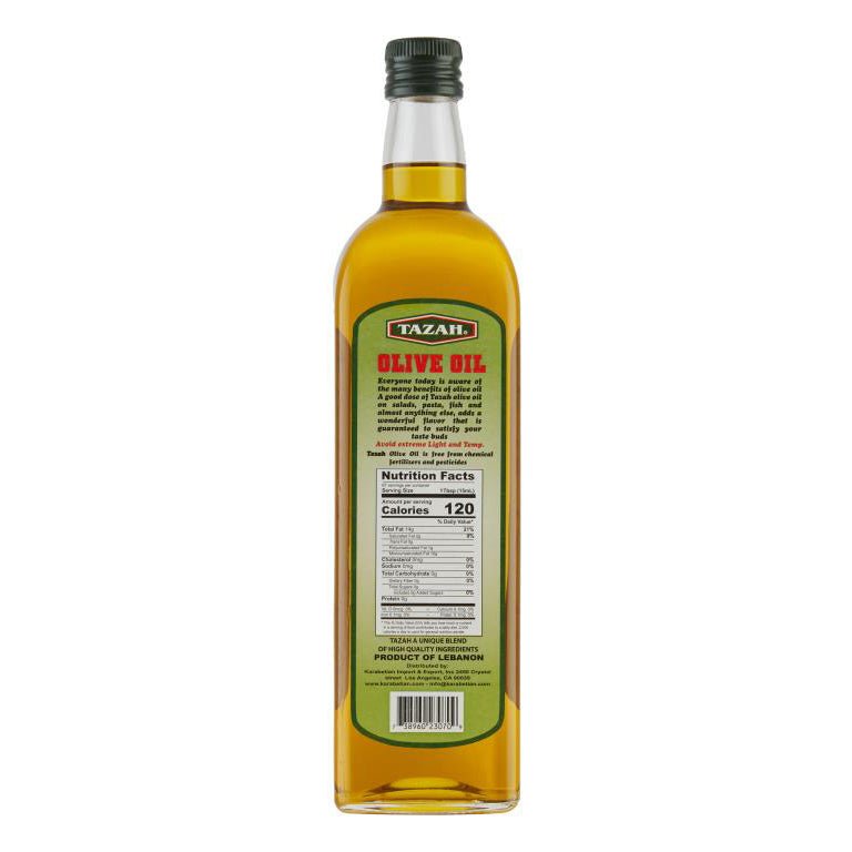 Tazah Extra Virgin Lebanese Olive Oil (Cold Pressed) 1 L. - Mideast Grocers