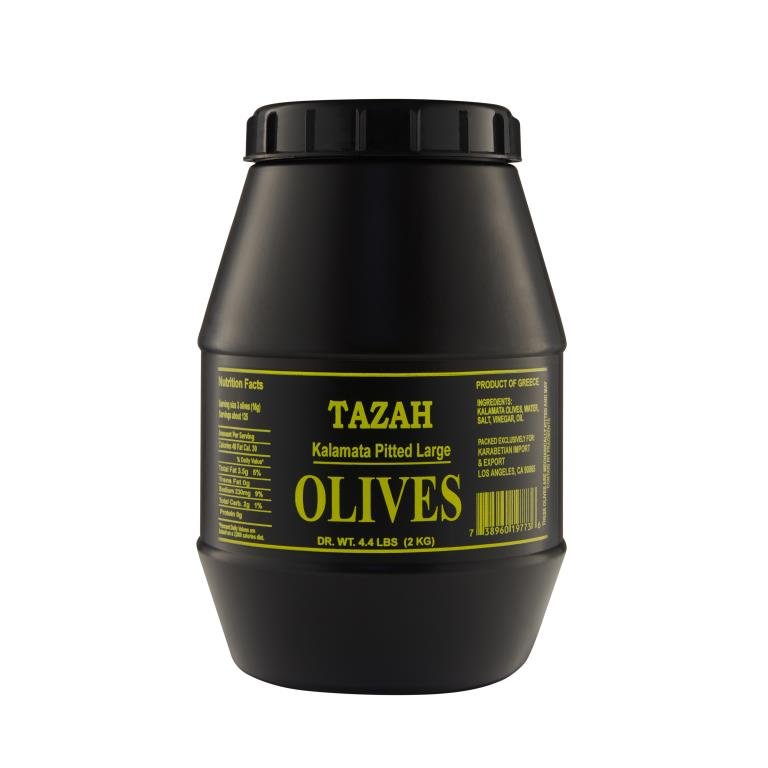 Tazah Greek Kalamata Large Pitted Olives 2kg - Mideast Grocers