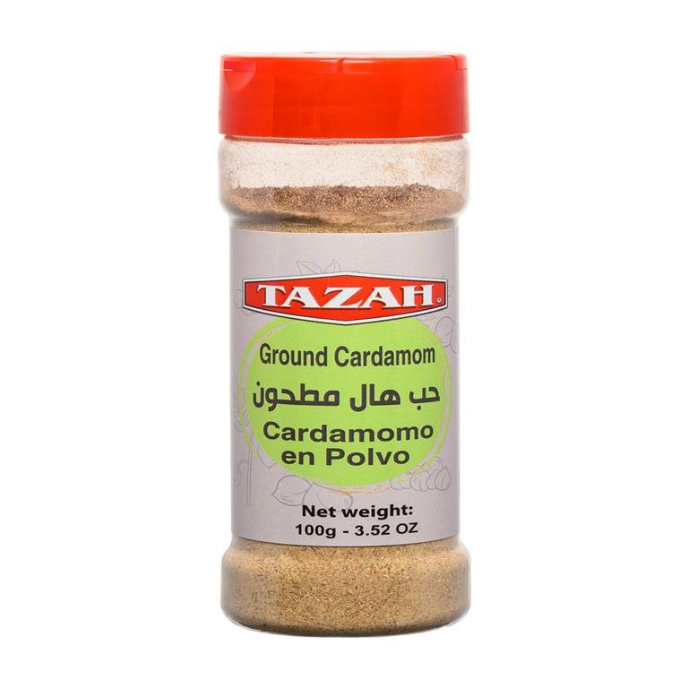 Tazah Ground Cardamom (Cardamomo en Polvo - هيل مطحون) - 3.52 oz (100g) - Mideast Grocers