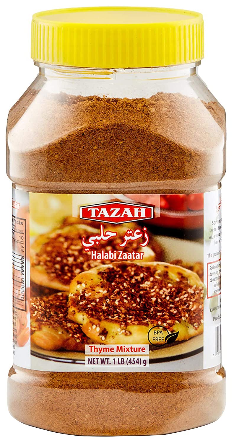 Tazah Halabi Zaatar Jar 1lb / 454g - Mideast Grocers