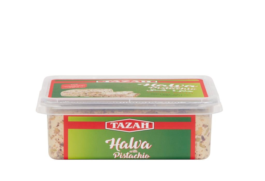 Tazah Halva (Halawa) with Pistachio 2 lb (32 oz) - Nutty & Sweet Delight - Mideast Grocers