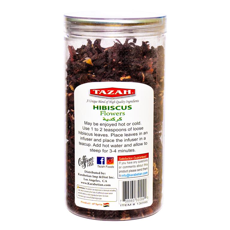 Tazah Hibiscus Flowers 5 oz – Rich & Refreshing Floral Tea - Mideast Grocers