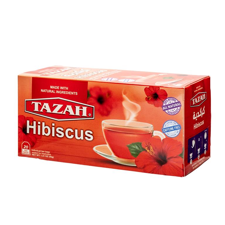 Tazah Hibiscus Herbal Tea Bags 40g (20 x 2g Bags) - Mideast Grocers