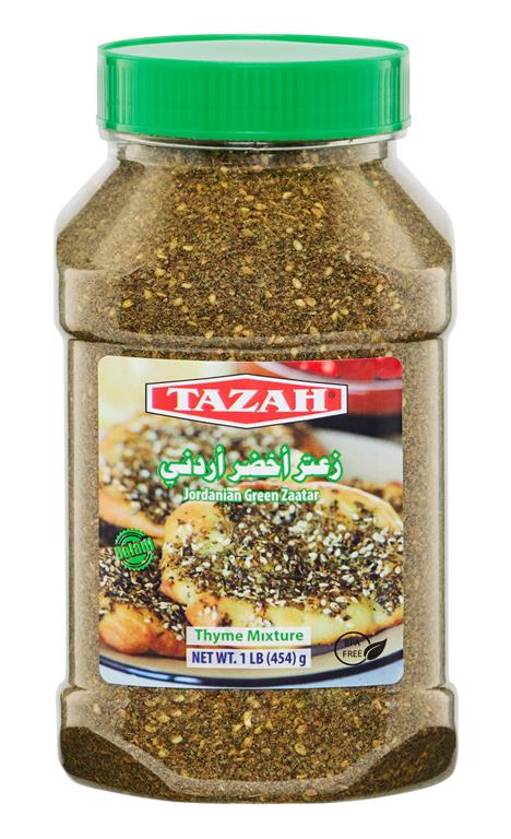 Tazah Jordanian Green Zaatar Jar 1lb / 454g - Mideast Grocers