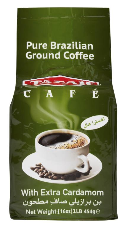 Tazah Lebanese Coffee with Cardamom 16 oz (454g) – Aromatic Ground Coffee Blend - Mideast Grocers