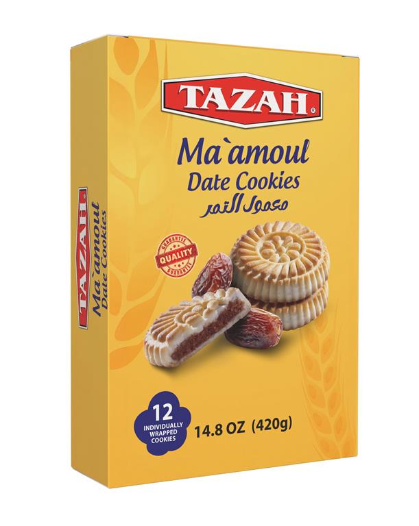 Tazah Maamoul Date Cookies - 420g (12 x Individually Wrapped) - Mideast Grocers