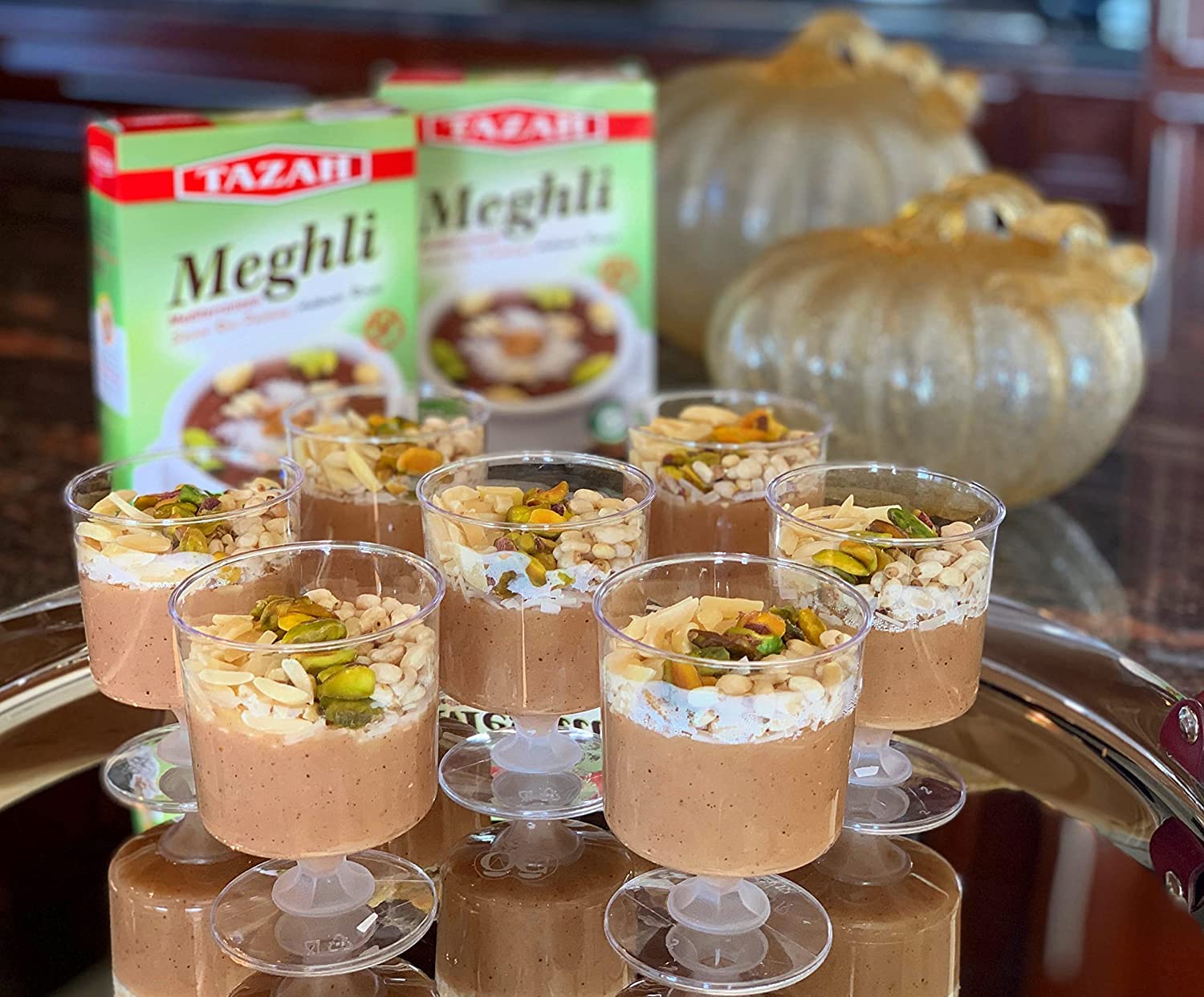 Tazah Meghli Mix, 3 - Pack (7 oz/200g Each) – Authentic Mediterranean Spiced Rice Pudding Blend, Easy to Prepare - Mideast Grocers