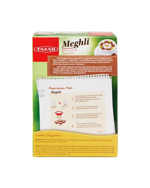 Tazah Meghli Mix (Mediterranean Spiced Rice Pudding) 200g - Mideast Grocers