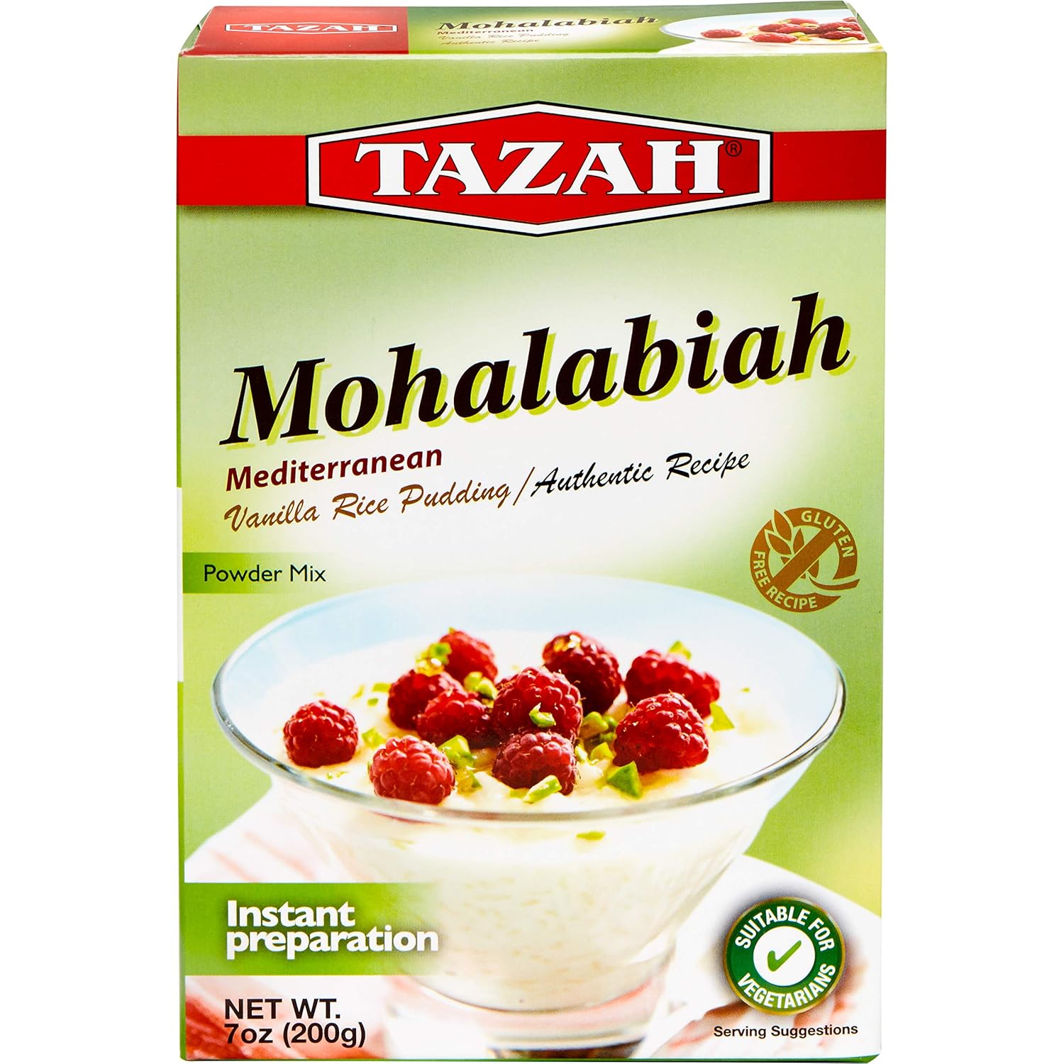 Tazah Mohalabiah, 3 - Pack (7oz/200g Each) - Authentic Lebanese Vanilla Rice Pudding Mix, Easy & Delicious Dessert Gluten - Free Recipe Ready in Minutes - Mideast Grocers