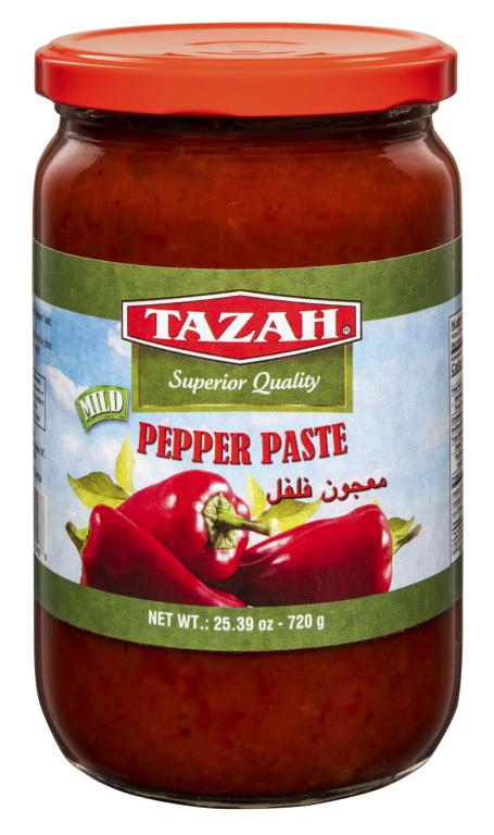 Tazah Pepper Paste, 2 Pack (25.39 oz/720g Each) – Middle Eastern Flavor Perfect for Muhammara, Dolma, Pasta & More (Mild) - Mideast Grocers